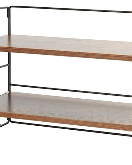 KATHY&BOB Wood Desk Shelf Organizer, 2-Tier Desktop Supplies Storage Rack, Adjustable Stackable Desk Shelf for Office, Kitchen, Bathroom, 15.75"*12.2"*7.87"