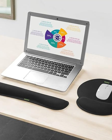 Comfy Mee Premium Memory Foam Keyboard and Mouse Wrist Rest Pads Set- for Comfortable Typing &Wrist Pain Relief (Pack of 2)