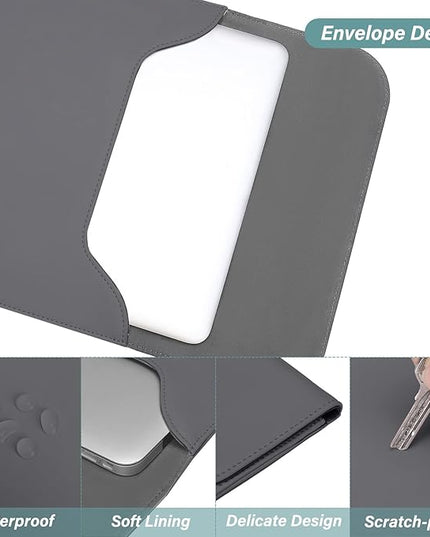 MOSISO Laptop Case 13 inch, 13 inch Laptop Sleeve Compatible with MacBook Air M4 M3 M2 M1 2025-2018 / Pro M2 M1 2025-2016, Faux Suede Leather Case with Small Bag, Space Gray