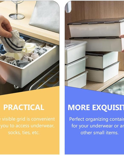 Underwear Organizer Socks Storage Box Plastic Drawer Organizer Divider for Closet Storage and Laundry Organization