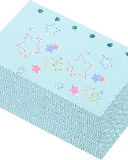 PATIKIL Colored Loose Leaf Paper, 5" x 3.2"(A7) 300 Sheets 6 Holes Punched 150GSM Blank Binder Refill Paper Supplies for Office Note Taking Teacher Planner Journal Notebook, Blue