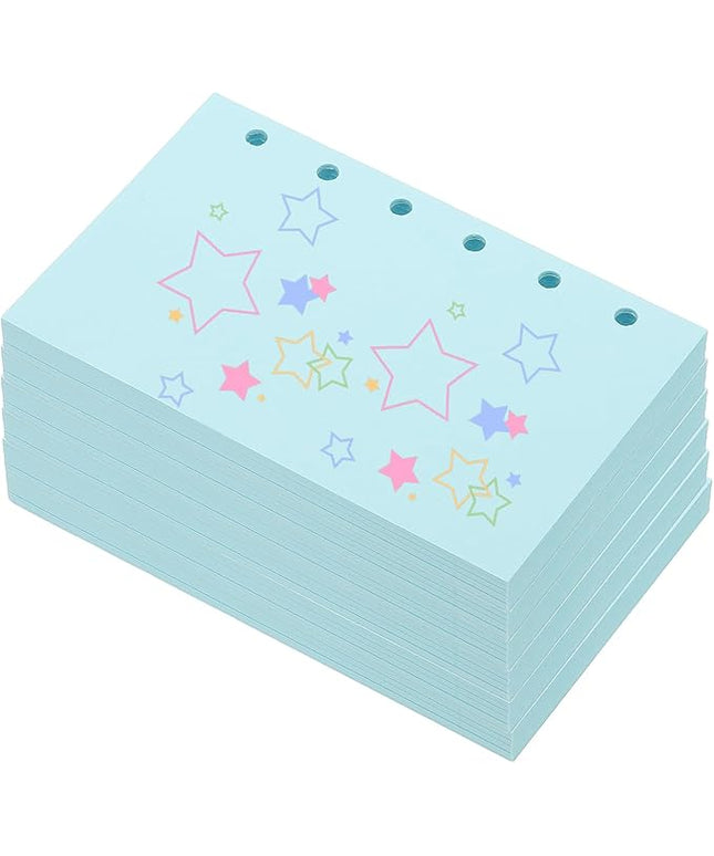 PATIKIL Colored Loose Leaf Paper, 5" x 3.2"(A7) 300 Sheets 6 Holes Punched 150GSM Blank Binder Refill Paper Supplies for Office Note Taking Teacher Planner Journal Notebook, Blue