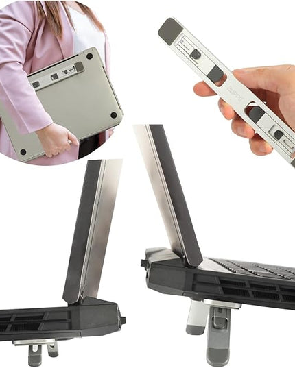 Zupro Laptop Feet,2024 New Model Laptop Stand,Self-Adhesive Foldable Adjustable Heights,Invisible Aluminum Lightweight Notebook Keyboard Riser,Compatible with 10 to17 inch Notebook Computer.(Silver)