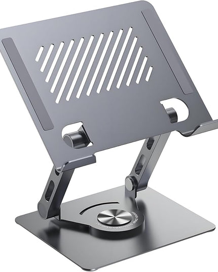 360° Rotating Tablet Stand - Adjustable iPad Tablet Holder for Desk, Foldable iPad Swivel Stand for Home & Office (Slate Gray)