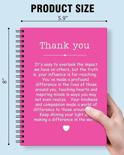 Thank You Rose Red Hardcover 160 Pages Spiral Notebooks, Funny Thank You Gifts for Women Men Coworkers Leader Mentor, Appreciation Gifts for Employees, Thanksgiving Gifts for Colleagues Leaders