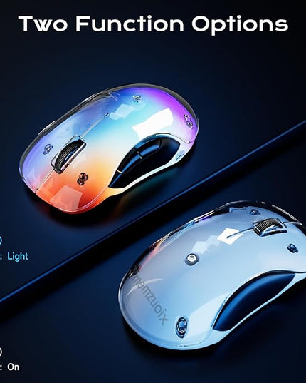memzuoix 2.4G Aesthetic Wireless Mouse - Customizable Covers & LED Mood Lighting - Rechargeable Ergonomic Design, 5 Buttons, 1200 DPI for Office, Laptop, Mac - White