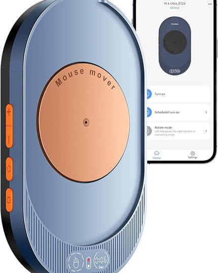 Vaydeer M4 Utra Mouse Mover with APP, Undetectable Mouse Jiggler Device with Remote Control and Timer Function, Driver-Free Shaker Wiggler Mouse Movement Simulation for Computer Awakening-Orange