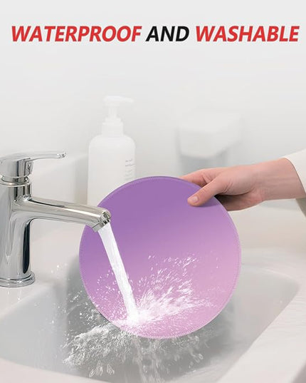 ITNRSIIET Mouse Pad Non-Slip Rubber Base Smooth Surface Stitched Edges Waterproof Durable Compatible with All Mice for Office & Gaming, Desk Accessory, Diameter 8.7 inch, Lilac Gradient