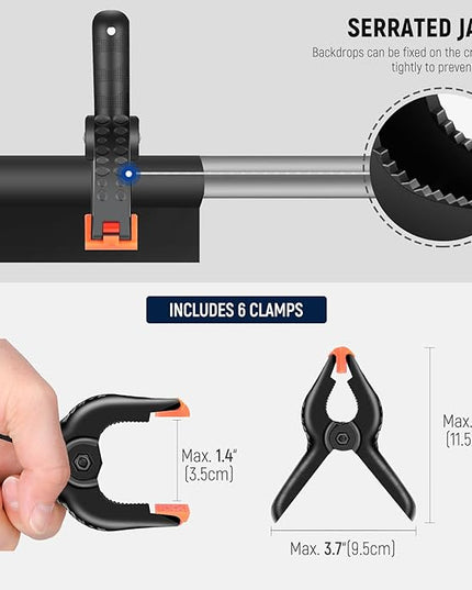 NEEWER Photography Lighting Kit with Backdrops,8.5x10ft Backdrop Stands,5700K 800W Equivalent 24W LED Umbrella Softbox Continuous Lighting,60cm Light Reflector, Photo Studio Equipment for Video Shoot