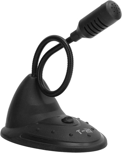 SUNGOOYUE Desktop Computer Microphone, Black ABS, 3.5mm Plug and Play, 360-Degree Adjustable Gooseneck, Gaming and Broadcasting, with Mute, 4.5ft Cable