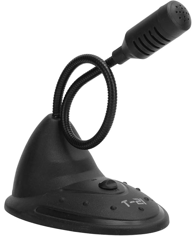 SUNGOOYUE Desktop Computer Microphone, Black ABS, 3.5mm Plug and Play, 360-Degree Adjustable Gooseneck, Gaming and Broadcasting, with Mute, 4.5ft Cable