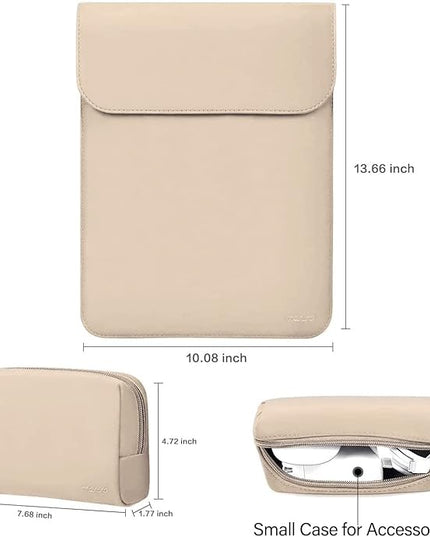 MOSISO Laptop Case 13 inch, 13 inch Laptop Sleeve Compatible with MacBook Air M4 M3 M2 M1 2025-2018 / Pro M2 M1 2025-2016, Faux Suede Leather Case with Small Bag, Apricot