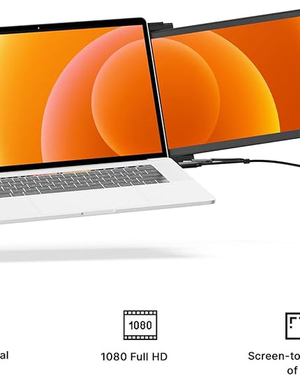 Portable Monitor - New Mobile Pixels Duex Max DS 14.1" Laptop Screen Extender, FHD 1080P Travel Monitor, USB C/USB A/HDMI Plug and Play Laptop Monitior for Windows/Mac/Android/Switch