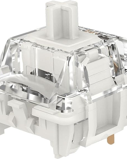 GATERON G White Pro V3.0 Pre-lubed 5pin Linear Switch for SMD RGB MX Mechanical Gaming Keyboard Switches (70 Pcs-5pin, White)