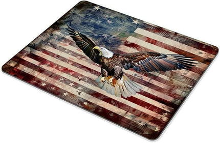 Square Mouse Pad Patriotic Bald Eagle with American Flag-5,Gaming Mouse Pads for Desk,Soft Computer Waterproof Non-Slip Mouse Mat