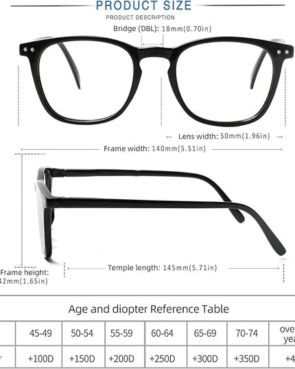 Henotin 3-Pack Blue Light Blocking Reading Glasses,Spring Hinge Computer Readers for Men Women,Anti UV Ray Filter Eyeglasses (Mixed Color-1, 0.50, Diopters)