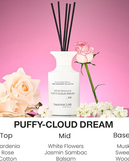 M&SENSE Reed Diffuser Set, 10.14 fl oz Large Reed Diffuser, Rose Jasmine Scented with Natural Essential Oils, Long Lasting with 7 Sticks, Non-Toxic Home Fragrance Reed Diffuser for Bedroom, Bathroom