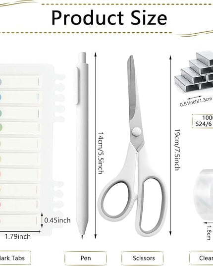 Office Supplies,Desk Accessories, Stapler and Tape Dispenser Set for Women with Stapler, Tape Dispenser, Staple Remover, Staples, Clips, Scissor and Tabs,Gift for Students, Coworkers