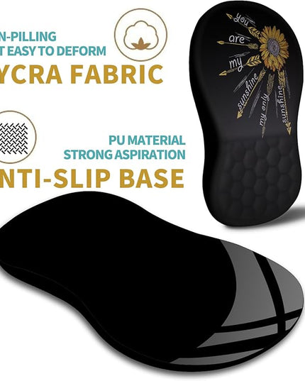 Hokafenle Ergonomic Mouse Pad Wrist Support with Massage Design, Wrist Rest Pain Relief Mousepad with Memory Foam&Non-Slip PU Base, Mouse Pads for Wireless Mouse & Desk (12x8 inch,Inspirational)