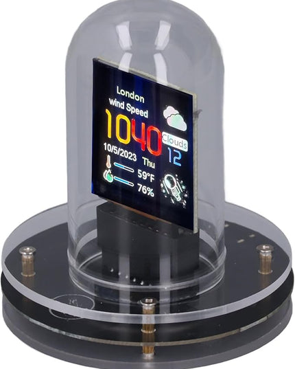 IPS Nixie Tube Clock Simulation, RGB Digital Display, 12/24h Weather Mode, Electronic Album Feature with No Assembly Required, Retro Friends