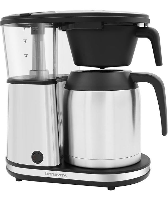 Bonavita 8 Cup Drip Coffee Maker Machine, One-Touch Pour Over, Auto Pause Brewing with Stainless Steel Double Wall Thermal Carafe, SCA Certified, Dishwasher Safe, BV1901TS