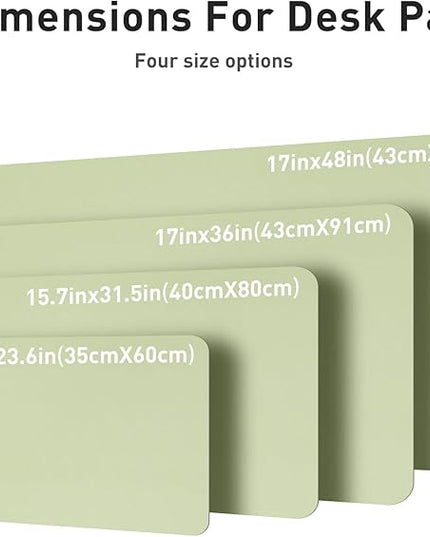 Aothia Leather Desk Pad Protector, Mouse Pad, Office Desk Mat, Non-Slip PU Leather Desk Blotter, Laptop Desk Pad, Waterproof Desk Writing Pad for Office and Home (Grass Green, 36" x 17")