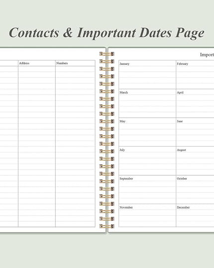 Daily Planner Undated - A5 To Do List Notebook Hourly Schedules, Spiral Appointment Planner for Women and Men, PVC Hardcover, Inner Pocket, Elastic Closure, 5.8" x 8.3", Green