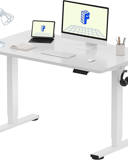 FLEXISPOT EN1 One-Piece Standing Desk 48 x 24 Inches Height Adjustable Electric Sit Stand Up Desk Home Office Desk
