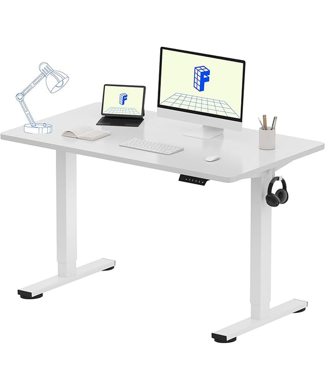FLEXISPOT EN1 One-Piece Standing Desk 48 x 24 Inches Height Adjustable Electric Sit Stand Up Desk Home Office Desk