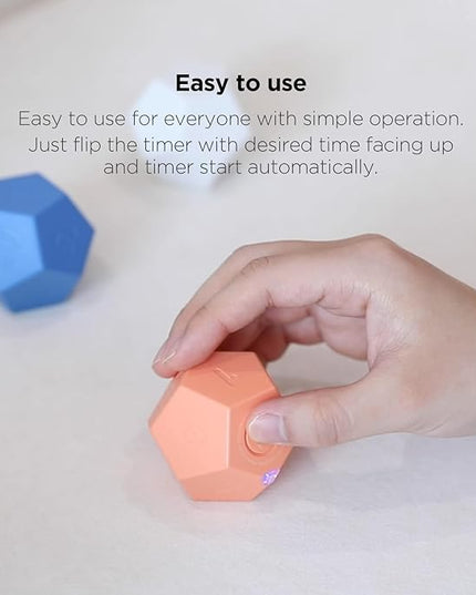mooas Dodecagon Time Ball Rechargeable Mini Timer (Sand Peach), 11 Preset Times, Desk Productivity & Workout Timer, Sound/Vibrate/Mute, Easy to Use