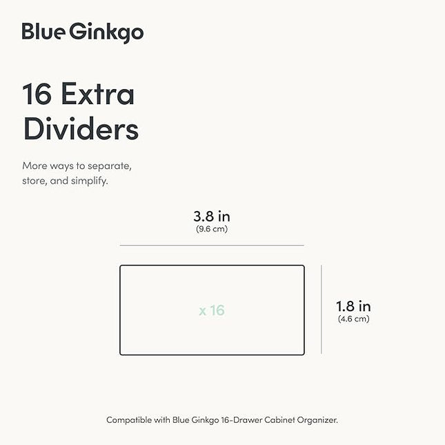 BLUE GINKGO 16 Dividers - Compatible with Medium 16-Drawer Storage Cabinet (16-Pack) - Clear