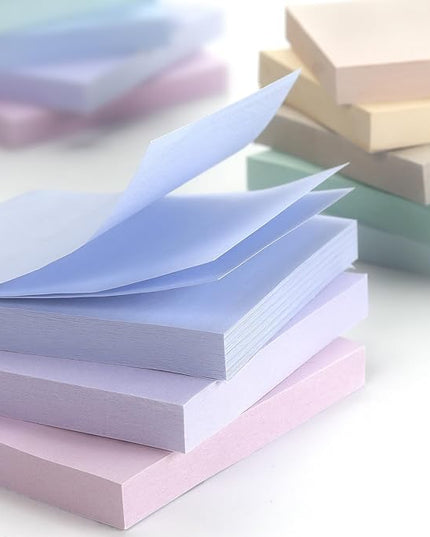 Sticky Notes 3x3 inch, 8 Pads, Pastel Colors Self-Stick Pads, Self-Adhesive Sticky Notes, 8 Pads/Pack, 80 Sheets/Pad, Total 640 Sheets