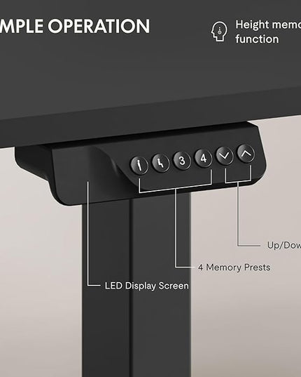 FLEXISPOT 79x32 Inch Large Dual Motor Electric Standing Desk, Black - Computer Desk with Memory Controller, Home Office Desk with Splice Board