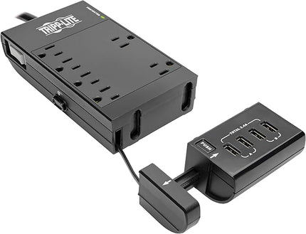 Tripp Lite Safe-IT Surge Protector & Charging Station, 6-Outlets, 4-USB Ports, 8ft / 2.4M Cord, $50,000 Insurance, Limited Life Manufacturer's Warranty (TLP68UBAM)