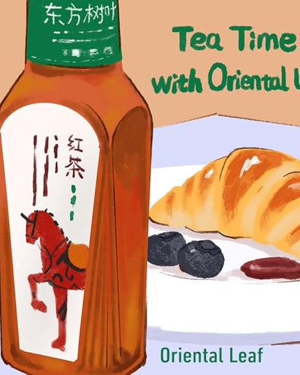 ORIENTAL LEAF Unsweetened Iced Tea – Bottled Black Tea, 16.9 FL oz bottles (Pack of 15), Brewed Tea Drinks, Sugar Free, 0 Calories