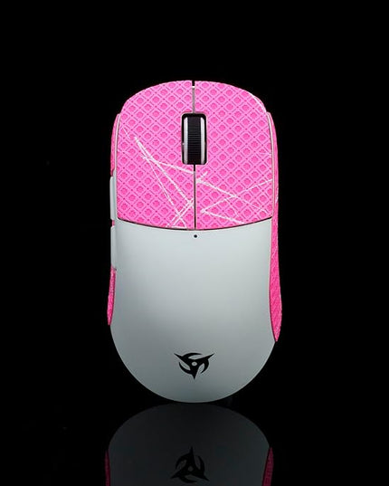Grip Tape for Vaxee x Ninjutso Sora 4K - Anti-Slip,Enhanced Control, Sweat Resistance,Improves FPS Gaming Grip & Mouse Protection [Pre-Cut] Pink White 0.4mm