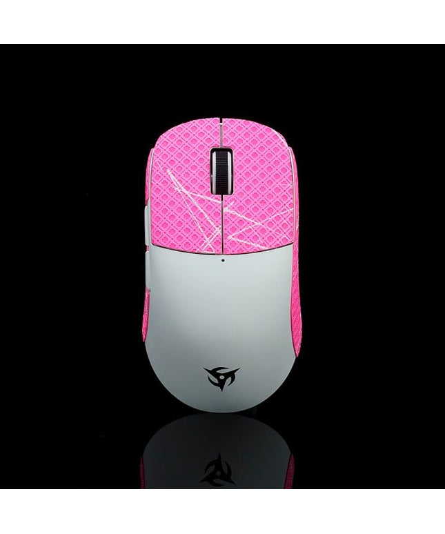 Grip Tape for Vaxee x Ninjutso Sora 4K - Anti-Slip,Enhanced Control, Sweat Resistance,Improves FPS Gaming Grip & Mouse Protection [Pre-Cut] Pink White 0.4mm