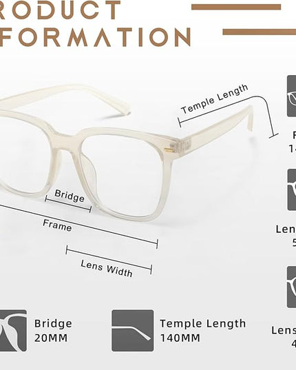 PANNER Oversized Square Blue Light Blocking Glasses for Women Men Anti Glare Reduce Eyestrain Computer Glasses