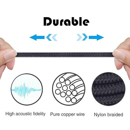 NewFantasia 3.5mm to 2.5mm Male Audio Cable Compatible with Audio Technica ATH-M50x(2.5mm Port), ATH-M40x, ATH-M70x, ATH-M60X Headphone, Remote Volume Mic Compatible with Samsung Galaxy Android Phone