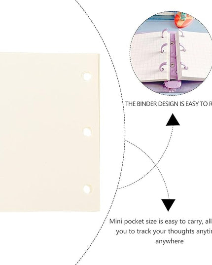 OSALADI 240 Sheets Replaceable Mini Binder Paper for Scrapbook and Writing Smooth Multi-function Loose Leaf Stationery for Diaries Reports and Planning Punch Compatible