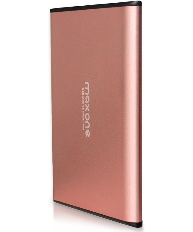 Maxone 500GB Ultra Slim Portable External Hard Drive HDD USB 3.0 Compatible with PC, Laptop - Rose Pink
