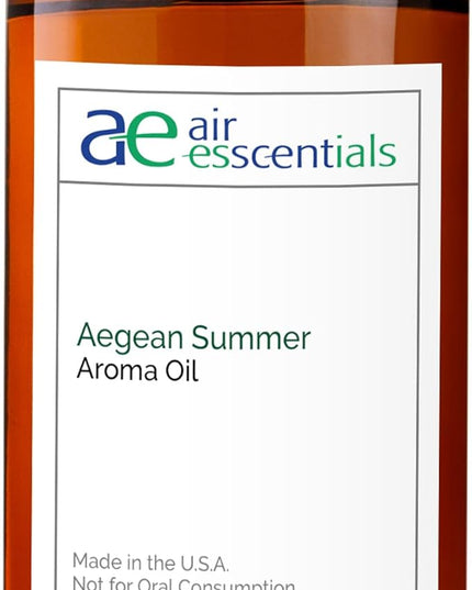 Aegean Summer Aroma Oil, Essential Oils Blend for Diffusers & Scent Machines, Green Tea & Lemongrass, Aromatherapy, Cold Air Diffuser Compatible, 300 mL