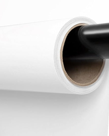 Kate Seamless Paper Backdrop for Photography Photo Backdrop Paper (53''x16.4' Arctic White)