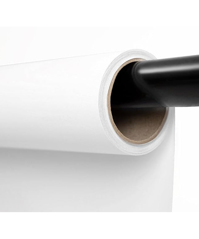 Kate Seamless Paper Backdrop for Photography Solid White Photo Backdrop Paper (53''x32.8' Arctic White)