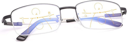 Progressive Multifocus Computer Reading Glasses Blue Light Blocking No Line Lenses Multifocal Readers for Men and Women