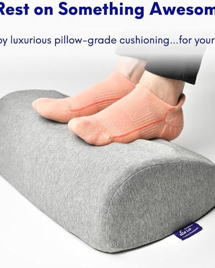 C CUSHION LAB Foot Rest for Under Desk at Work - Adjustable Memory Foam Foot Rest for Office Chair & Gaming Chair - Ergonomic Design for Back & Hip Pain Relief - Wellness Green