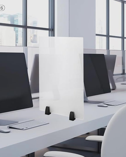 Desk Divider,2 Pack Desk Privacy Panels,Modern Dual Frosted Plexiglass Clamp-on 24x18 inch Privacy Panels,Sound Absorbing Cubicle Desk Dividers,Office Furniture Partitions (24x18inch)