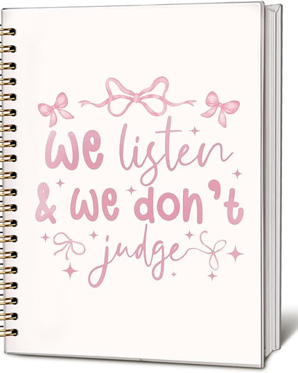 Cute Pink Bow Spiral Notebook Journal for Note Taking, Cute Preppy School Supplies Teen Girls Women, Coquette Stuff Hardcover Spiral Notebook 5.5x8.3