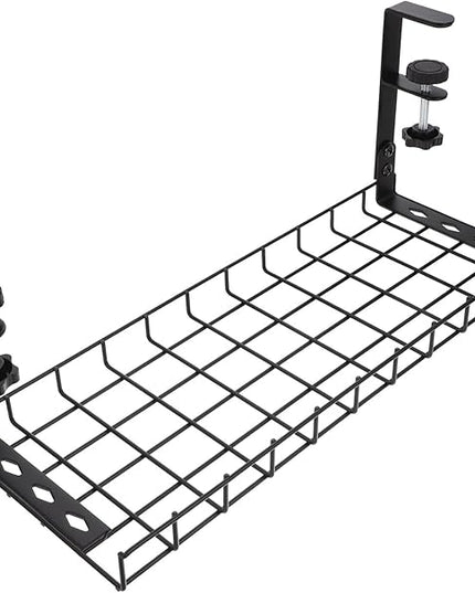 Under Desk Cable Management Tray Wire Organizer Cord Rack 500Mm Black No-Drill Installation Office Desk Cable Tray Storage