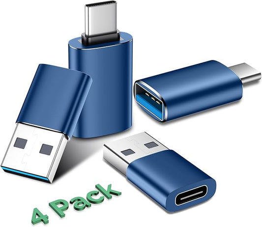 Temdan USB to USB C Adapter,Car Charger OTG Converter Compatible with MacBook Pro Air 2024,Samsung Notebook and More Type C,for iPhone 17 16 15 Air Plus Pro Max,OTG Adapters-Blue